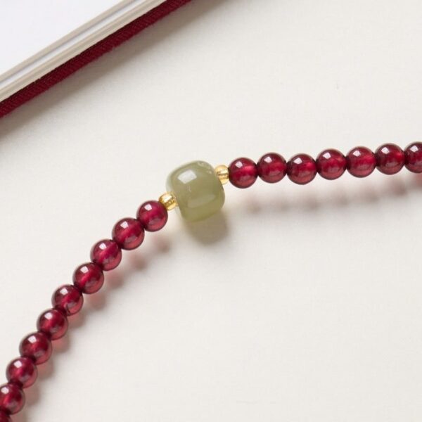 Exclusive: Red Garnet Beads Fu Wealth Bracelet - Buddha & Karma