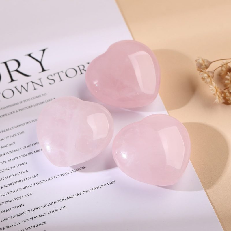 Rose Quartz Heart-Shaped Love Crystals - Love & Romance - Buddha & Karma