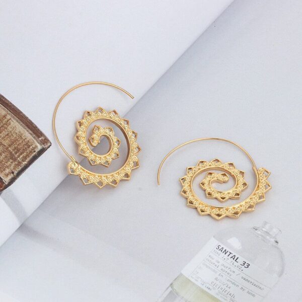 Spiral Hippie Hoops - Large Statement Earrings - Buddha & Karma