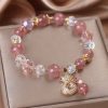 Strawberry Quartz Heart Bracelet - Buddha & Karma