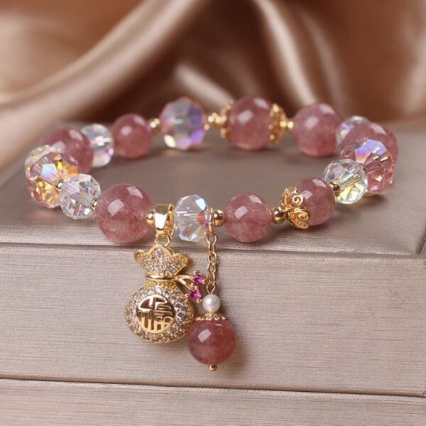 Strawberry Quartz Heart Bracelet - Buddha & Karma