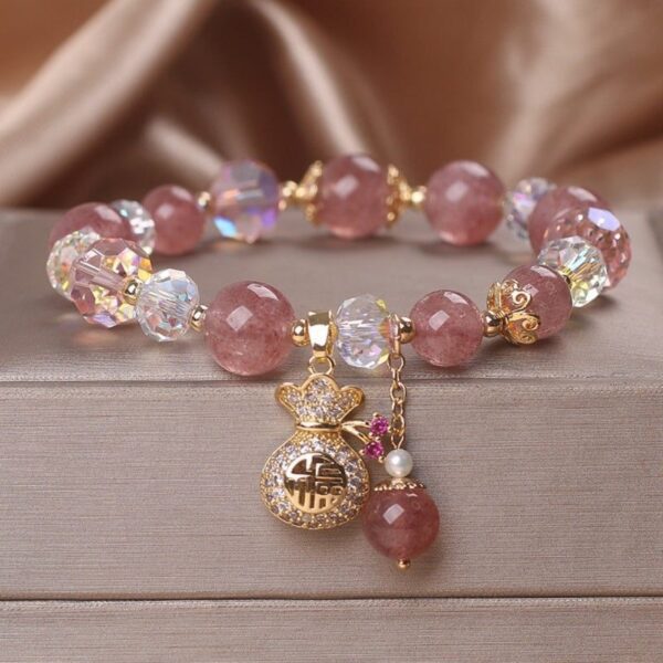 Strawberry Quartz Heart Bracelet - Buddha & Karma