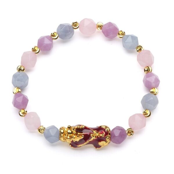 TheProsperityBracelet2 The Prosperity Bracelet - Amethyst, Aquamarine, Rose Quartz Pixiu - Buddha & Karma