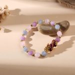 The Prosperity Bracelet - Amethyst, Aquamarine, Rose Quartz Pixiu - Buddha & Karma