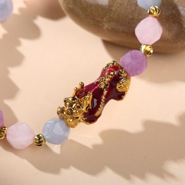 TheProsperityBracelet5 The Prosperity Bracelet - Amethyst, Aquamarine, Rose Quartz Pixiu - Buddha & Karma