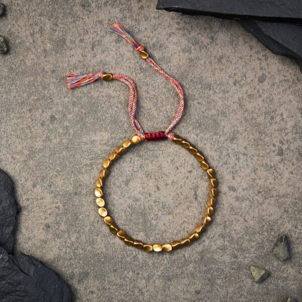Tibetan Copper Beads Bracelet Handmade - For Healing, Strength & Protection - Buddha & Karma