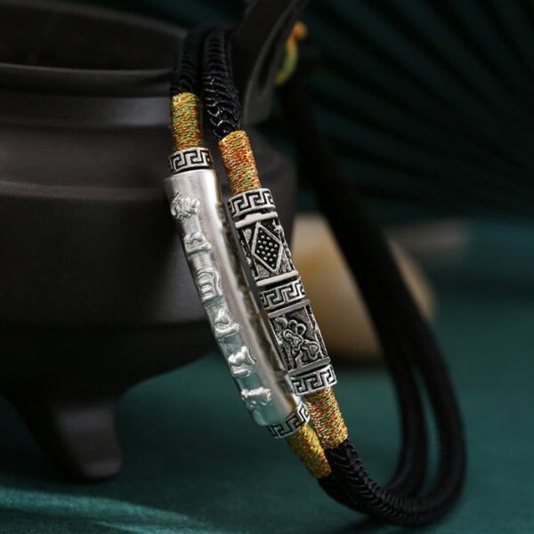 Tibetan Mantra Double Bracelet - For Luck & Protection - Buddha & Karma