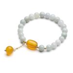 White Jade Longevity Bracelet - Buddha & Karma
