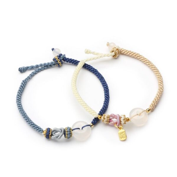 White Agate Fu Couple Bracelets - Give the Gift of Luck - Buddha & Karma