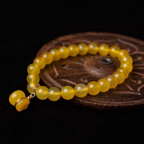 Golden Fortune Bracelet – Amber Chalcedony Prosper Charm