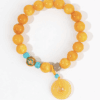 Amber & Turquoise Peace-Disk Bracelet