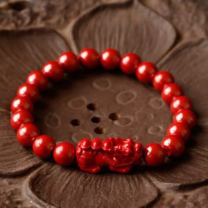 Cinnabar Pixiu Fortune Bracelet – Wealth & Protection Amulet