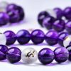 Amethyst Bracelet with Mantra Accents – Clarity & Protection