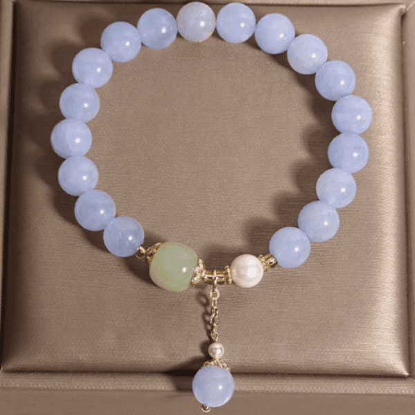 Azure Serenity Bracelet – Aquamarine, Jade & Pearl Harmony