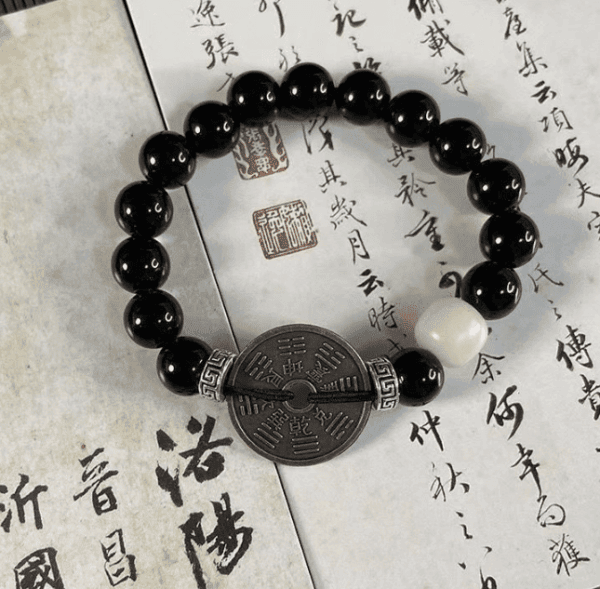 Yin–Yang Balance Bracelet – Black Obsidian & White Agate Harmony
