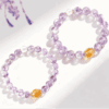Amethyst & Citrine Harmony Bracelet with Clear Quartz Accent – Balance & Prosperity