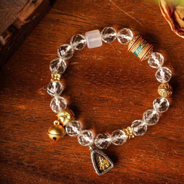 Clear Quartz Amulet Charm Bracelet – Clarity & Protection
