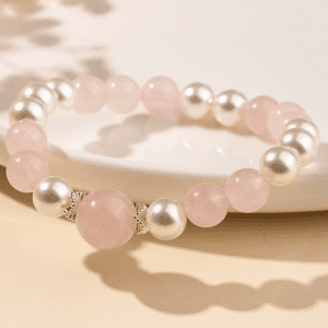 Blushing Luck Bracelet – Rose Quartz & Pearl Harmony