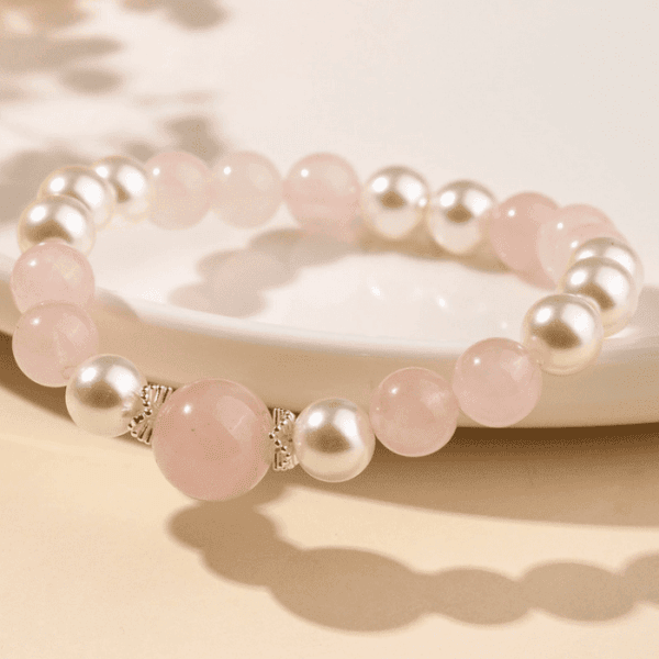 Blushing Luck Bracelet – Rose Quartz & Pearl Harmony