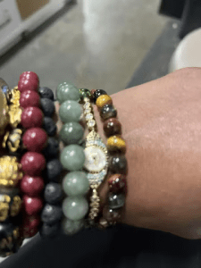 Click to view full screen Natural Peridot Style Evil Eye Bracelet photo review