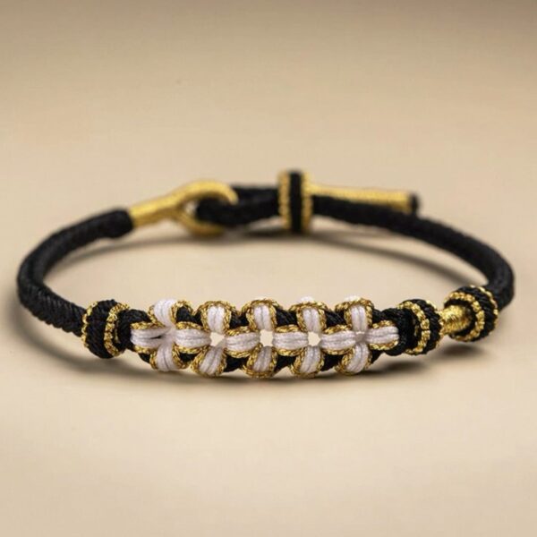 Peach Blossom Weave Bracelet – Hand-Braided, Bead-Through Design (4 Color)