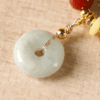 Prosperity & Peace Double-Wrap Bracelet – Red Agate with Jade Donut & Amber Charms