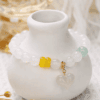 Pure Heart Bracelet – White Agate & Chalcedony with Heart Charm