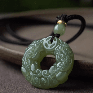 Jade-Look Pixiu Pendant – Double-Sided Carving (Green or White)