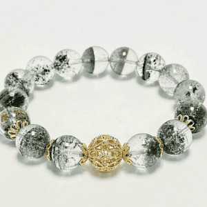 Phantom Garden Bracelet – Green Phantom Quartz & Gold Filigree Harmony