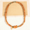 Double-Wrap Wooden Bead Necklace with Lucky Cat Pendant – Prosperity & Blessings