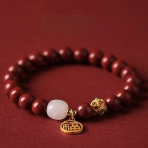 Blessing Charm Bracelet – Cinnabar & Hetian Jade Fortune Energy