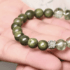 Verdant Spirit Bracelet – Green Sandalwood & Phantom Quartz Balance