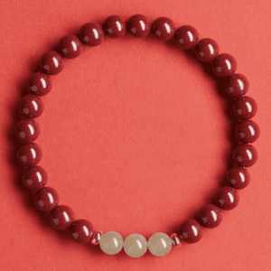 Cinnabar & Jade Bracelet – Protection & Harmony
