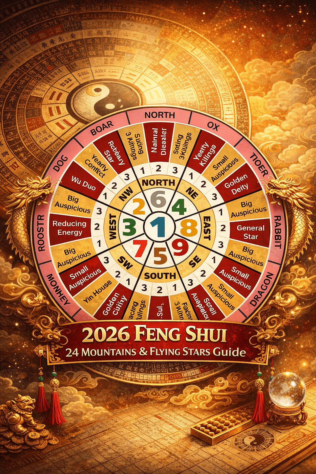 2026 Feng Shui 24 Mountains Guide – Flying Stars Directions, Auspicious & Killing Stars