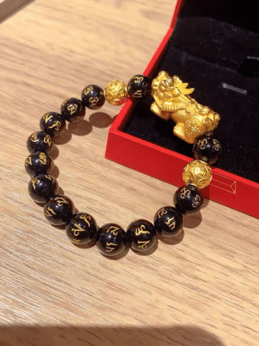 Click to view full screen 🔥🎉DIYSTAR Pi Xiu Obsidian Bracelet – Unlock Wealth & Attract Good Fortune photo review