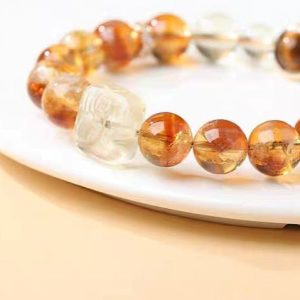 Tiger’s Eye & Citrine Crystal Bracelet – Prosperity & Focus