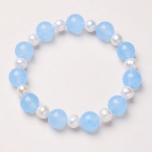 Aquamarine & Pearl Bracelet – Women’s Calm & Elegance