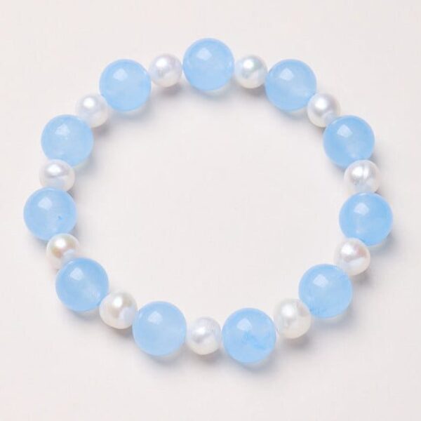 Aquamarine & Pearl Bracelet – Women’s Calm & Elegance