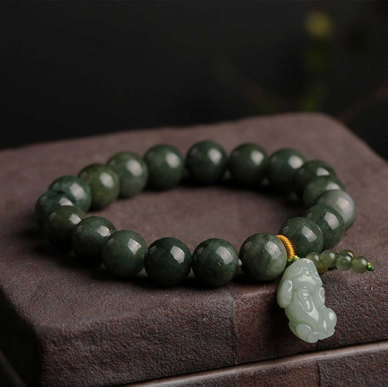 1_03da3697-817d-4f13-bcc7-a5e33a578f27 Green Jade Bracelet with Pixiu - Invite Wealth & Calming Energies - Buddha & Karma