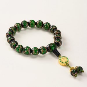 Verdant Ash-Glass Bead Bracelet – Career Focus