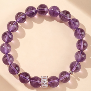 Radiant Baguette Amethyst Bracelet – Women’s Good Luck & Positive Energy Talisman