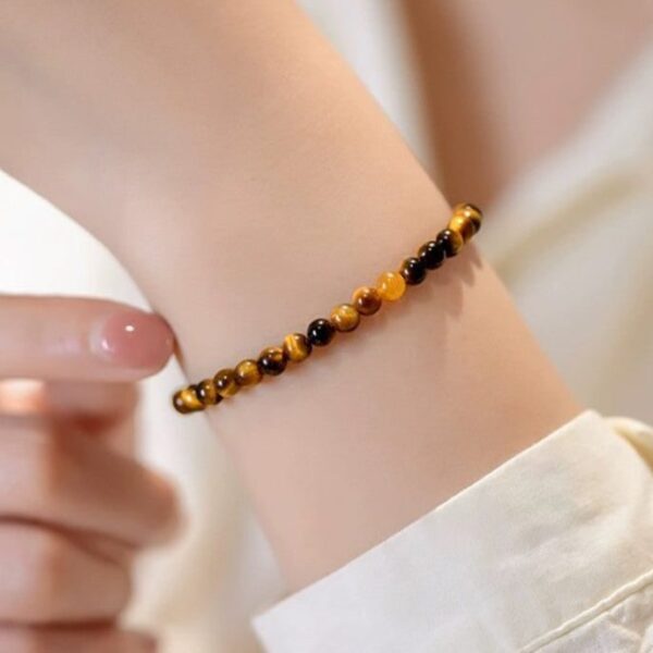 New Chinese Style Tiger’s-Eye Round Bead Bracelet