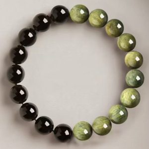 Earth & Shadow Bracelet – Sandalwood & Obsidian Balance