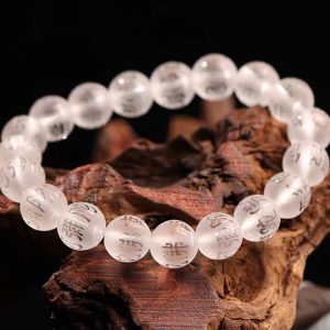 Clear Quartz Mantra Bracelet – Calm, Protection & Clarity