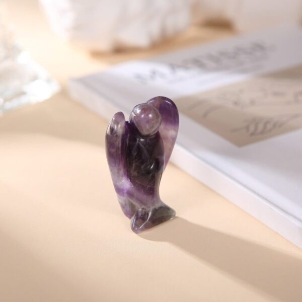 Amethyst Guardian Angel Statue - Crystal Angel Ornament - Buddha & Karma