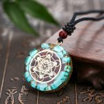 Archangel Metatron Orgonite Pendant - Turquoise Necklace - Buddha & Karma