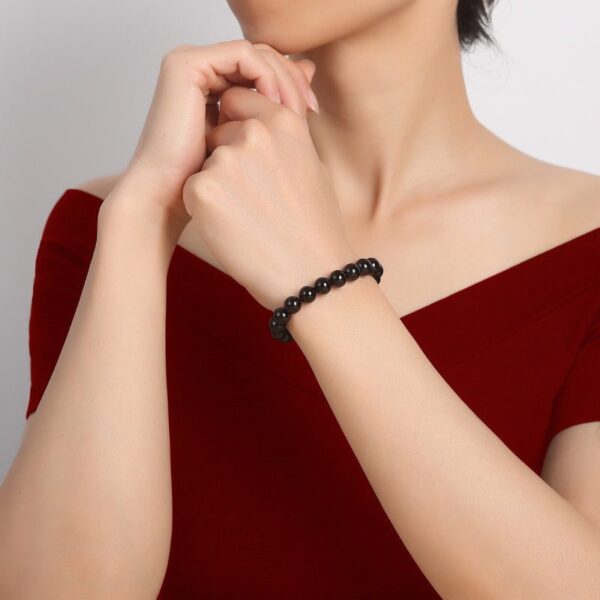 Black Tourmaline Beads Protection Bracelet - Buddha & Karma