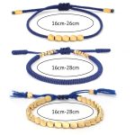 Blue Copper Beads Bracelet Set - Buddha & Karma