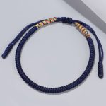 Blue Copper Beads Bracelet Set - Buddha & Karma