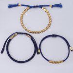 Blue Copper Beads Bracelet Set - Buddha & Karma